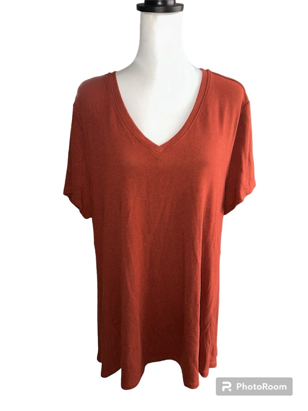 Chelsea & Theodore V-Neck Short Sleeve Top Women's XXL